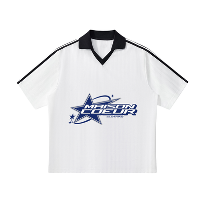 Contrast Collar Football Jersey “Blue Star”