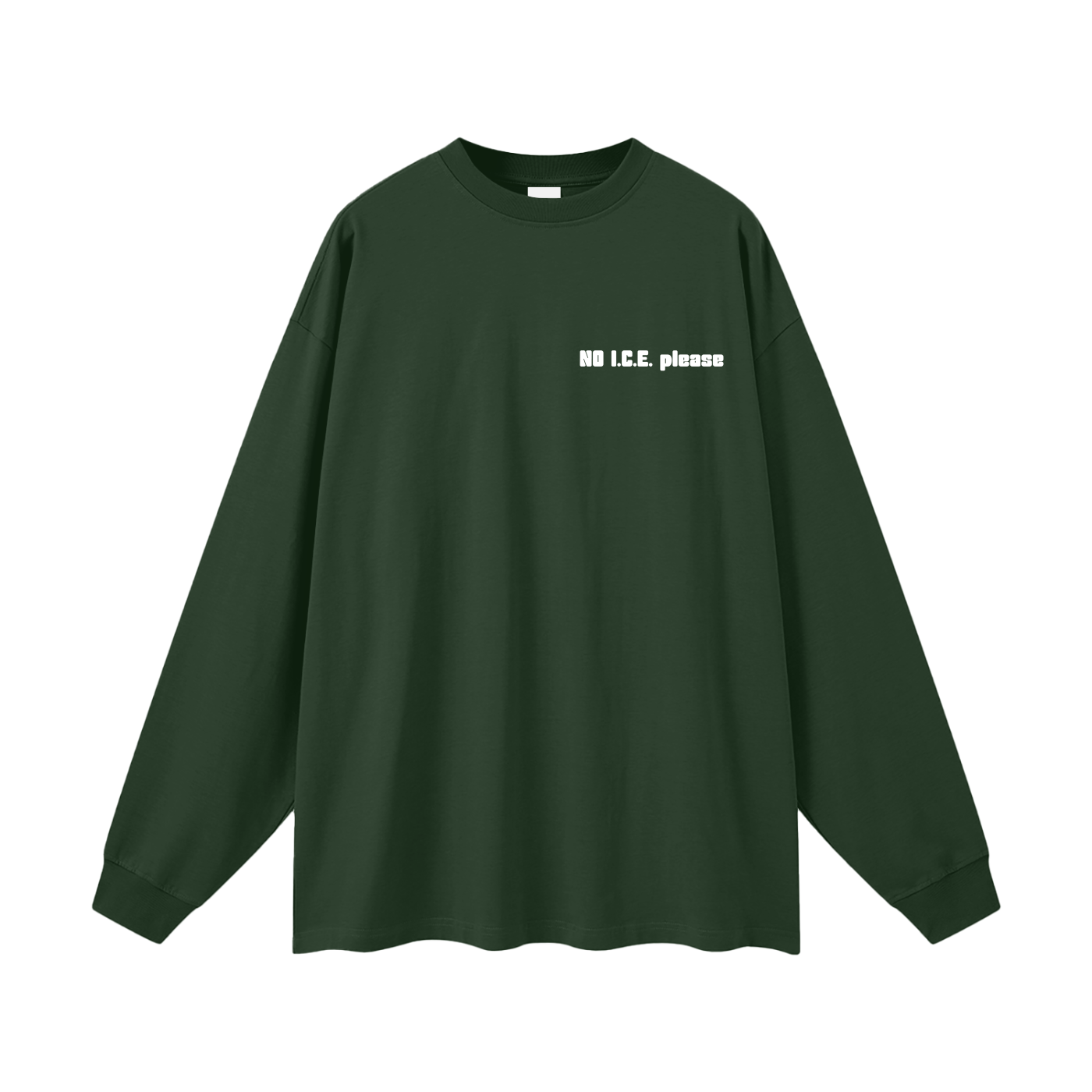'NO I.C.E. please' longsleeve