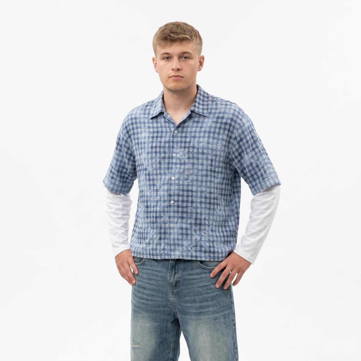 Trompe Blouse — Blauw