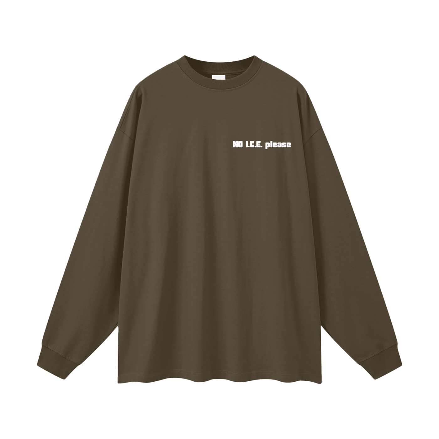 'NO I.C.E. please' longsleeve
