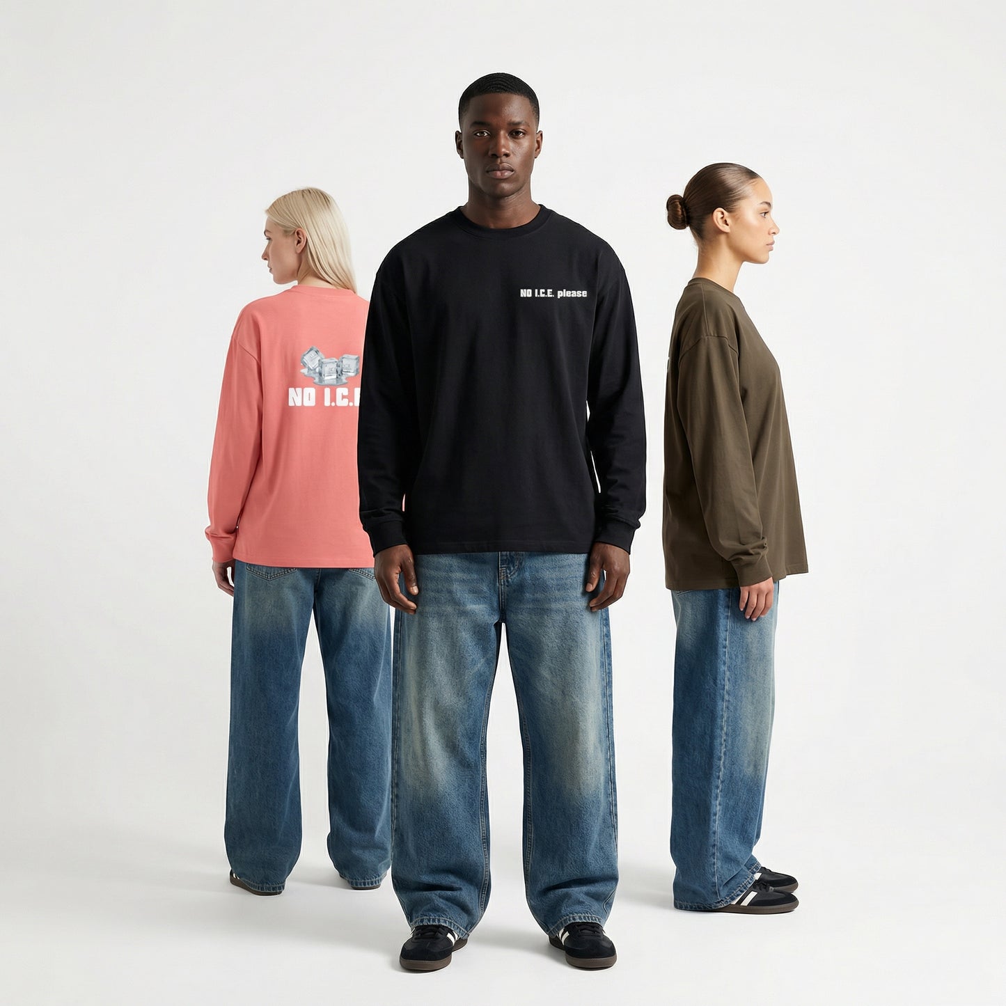 'NO I.C.E. please' longsleeve