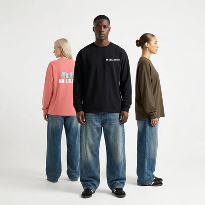 'NO I.C.E. please' longsleeve