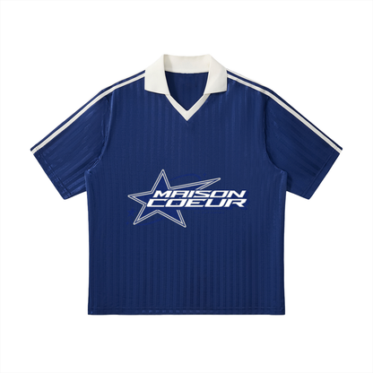 Contrast Collar Football Jersey “Blue Star”