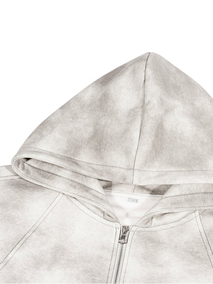 Maison Cœur – Dirty Washed Zip-Up Fleece Hoodie
